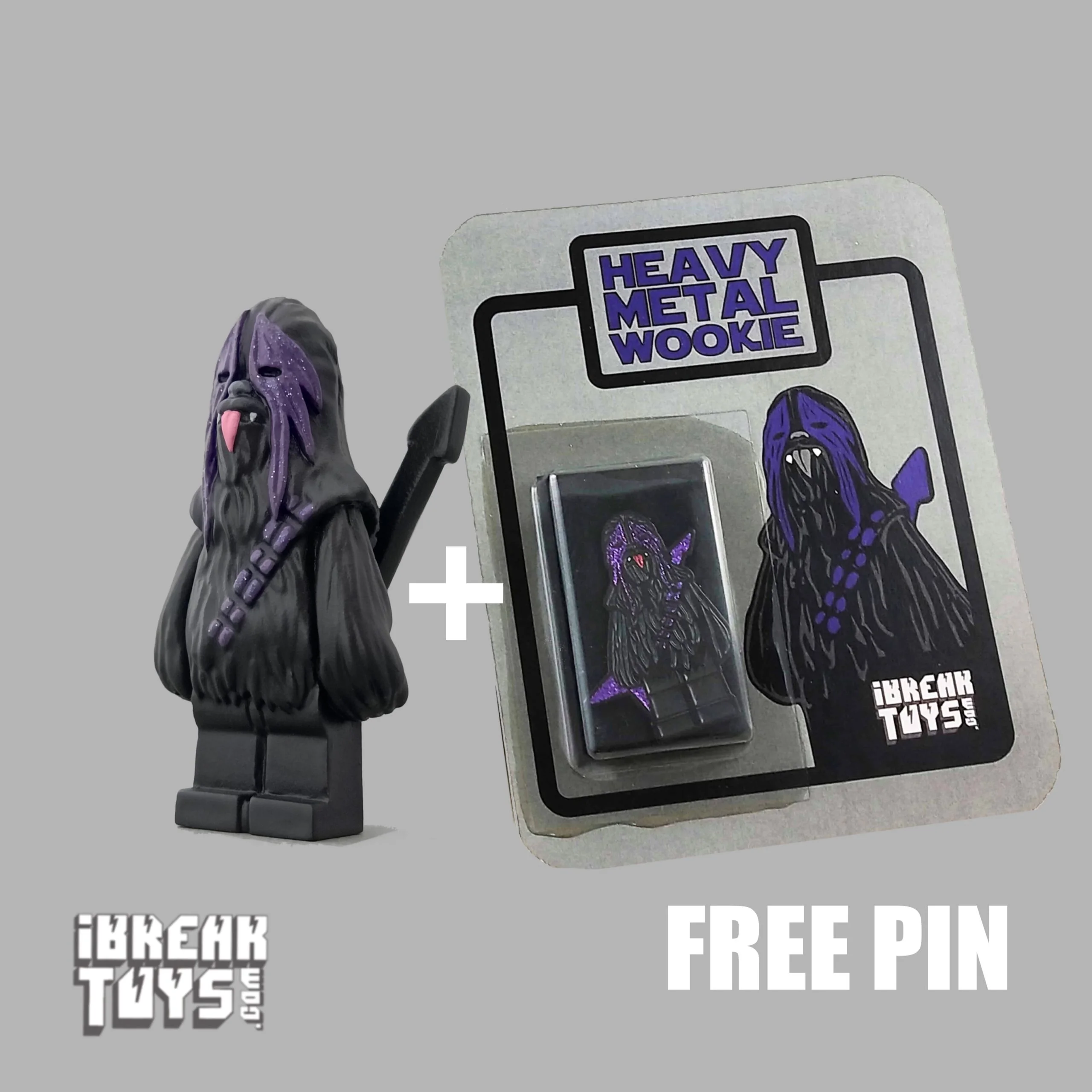 Heavy Metal Wookie Lego + Carded Enamel Pin